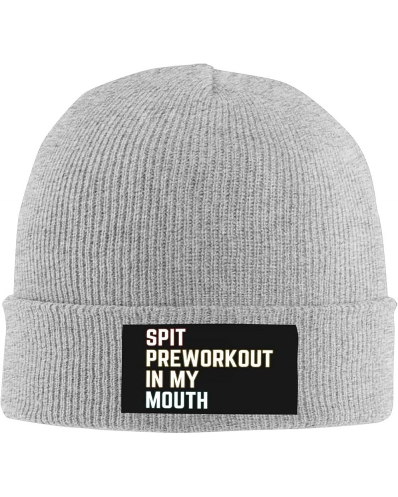 Spits-Preworkout in My Mouth Beanie Unisex Knit Hat Women Men Gift Winter Warm Cap Gray $9.45 Skullies & Beanies