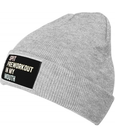 Spits-Preworkout in My Mouth Beanie Unisex Knit Hat Women Men Gift Winter Warm Cap Gray $9.45 Skullies & Beanies