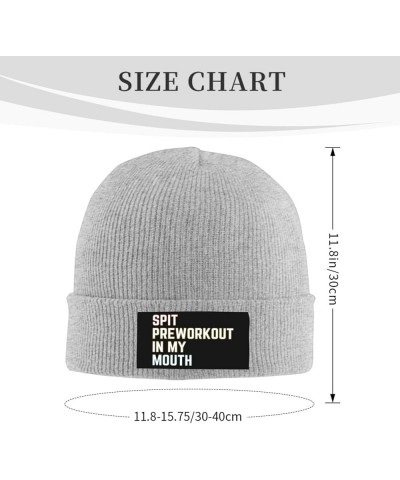 Spits-Preworkout in My Mouth Beanie Unisex Knit Hat Women Men Gift Winter Warm Cap Gray $9.45 Skullies & Beanies