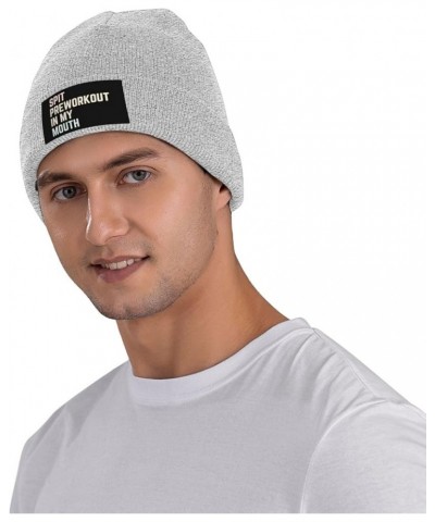 Spits-Preworkout in My Mouth Beanie Unisex Knit Hat Women Men Gift Winter Warm Cap Gray $9.45 Skullies & Beanies