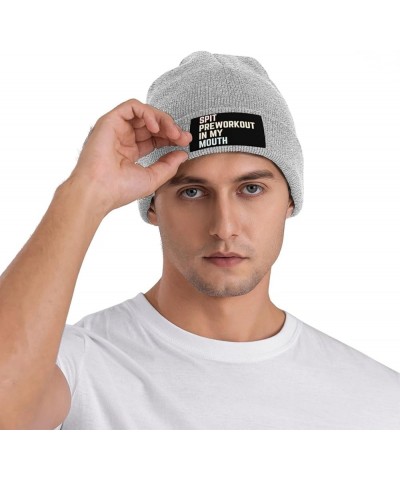 Spits-Preworkout in My Mouth Beanie Unisex Knit Hat Women Men Gift Winter Warm Cap Gray $9.45 Skullies & Beanies