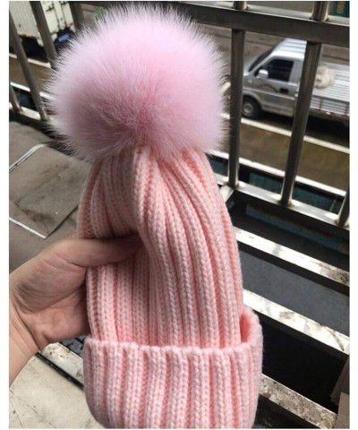 KJACR Pom Hat Fashion Winter Hat for Girl Women Warm Beanies (Color : Pink, Size : Child Size(40 49cm)) Child size(40 49cm) P...