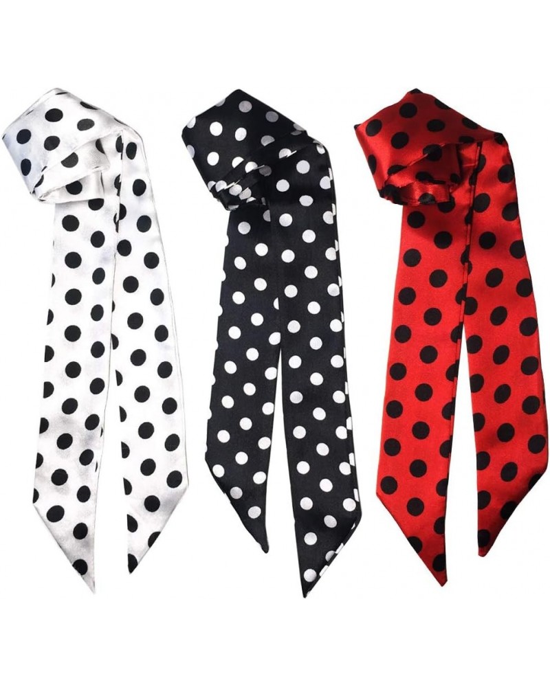 2/6/10Pack Scarf Bags for Women Handbag Scarfs Band Hair Neck Scarves Fashion Gifts Red Point-3pcs $7.37 Scarves