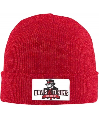 Davis&Elkins College Logo Stretch Knit Hat for Men Women Winter Warm Cap Red $7.36 Skullies & Beanies