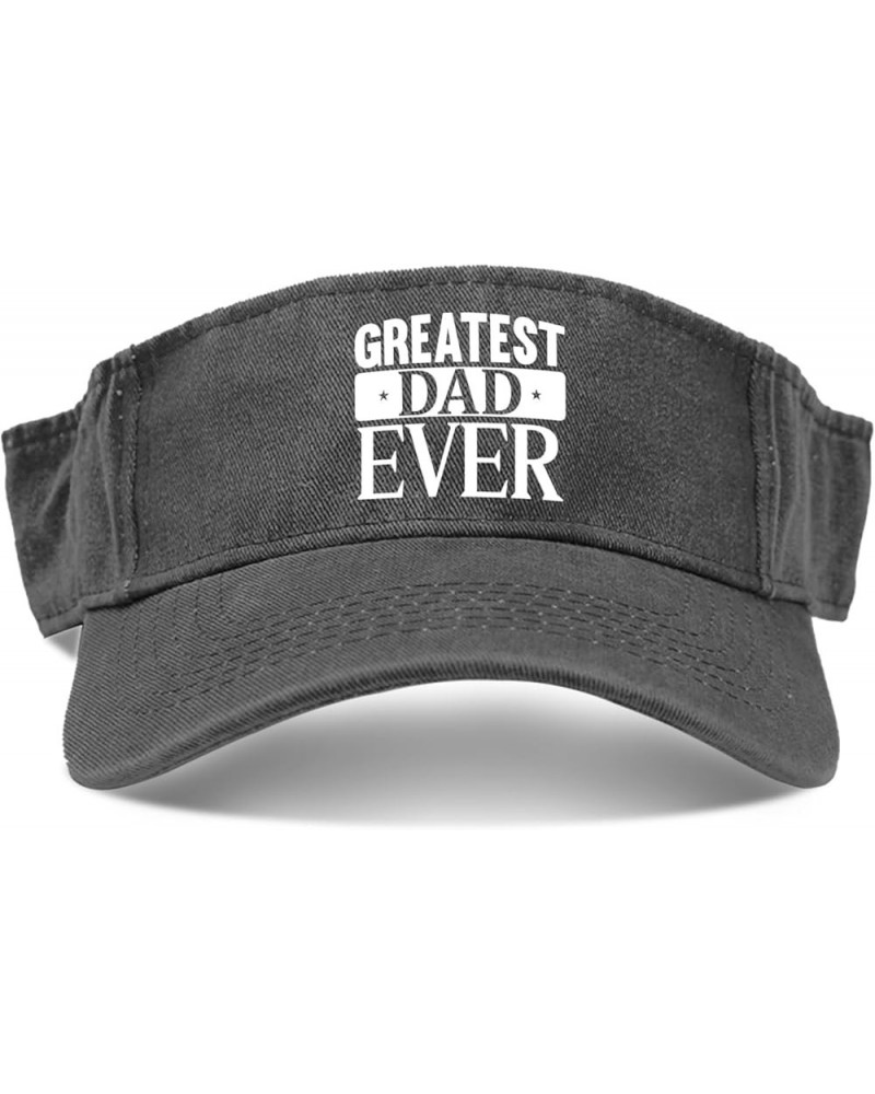 Greatest dad Ever Hat Sun Visors for Men Ponytail Hat with Designs Sports Visor Cap Allblack $8.38 Visors