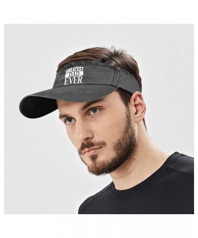 Greatest dad Ever Hat Sun Visors for Men Ponytail Hat with Designs Sports Visor Cap Allblack $8.38 Visors