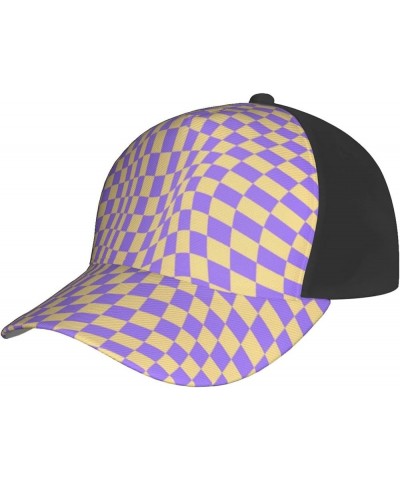 Trucker Hat, Cartoon Checkerboard Baseball Cap, Adjustable, Suitable for Daily Travel for Adults and Teenagers Checkerboard B...