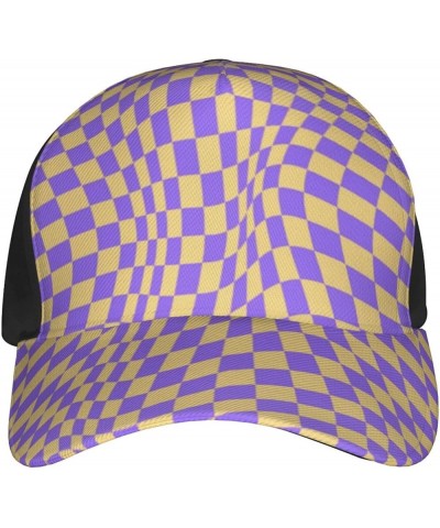 Trucker Hat, Cartoon Checkerboard Baseball Cap, Adjustable, Suitable for Daily Travel for Adults and Teenagers Checkerboard B...