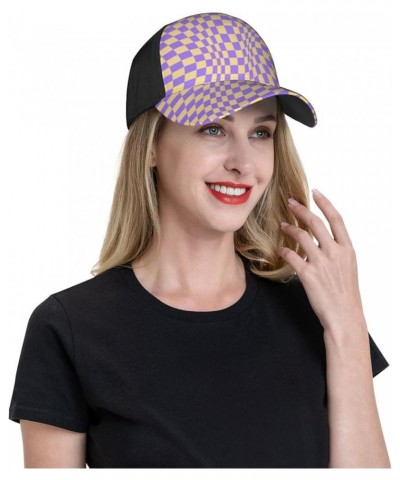 Trucker Hat, Cartoon Checkerboard Baseball Cap, Adjustable, Suitable for Daily Travel for Adults and Teenagers Checkerboard B...