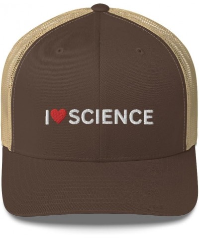 I Love Science Hat - Mesh Trucker Hat, I Heart Science Gifts, Science Teacher Gift, Scientist Gifts Brown/ Khaki $18.72 Baseb...