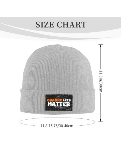 Orange Lies Matter Knit Beanie Hats for Women Men - Warm Cozy Winter Hats,Cuffed Skull Cap Gray $12.37 Skullies & Beanies