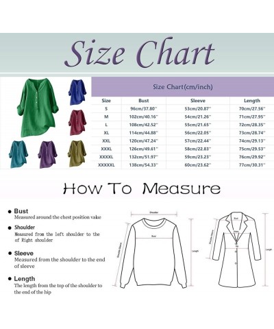 Loose Button Down Blouse Tops Stand Solid Sleeve Long Casual Women Linen Shirt Blouse Shirts for Women Linen Silk 2-purple $1...