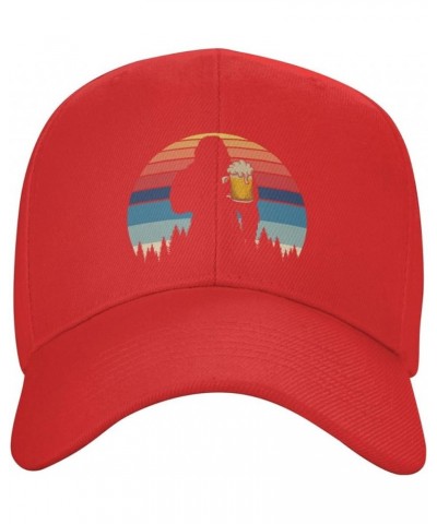 Monkey Silhouette and Beer Baseball Cap for Men Women Dad Hat Classic Adjustable Golf Hats Red $9.16 Baseball Caps