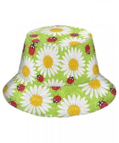 Ladybug Flowers Bucket Hat for Women Men Packable Bucket Hat Unisex Fishing Cap for Fall Winter Outdoor Travel Multicolor $10...