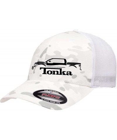 Ford F150 Tonka Truck Classic Outline Design Flexfit 6511 Trucker Mesh Fitted Cap Multicam White $18.28 Baseball Caps