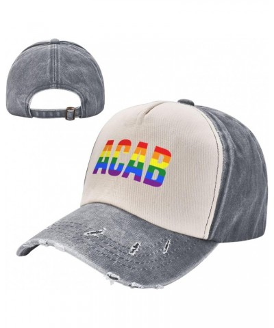 ACAB LGBT Baseball Cap Adult Adjustable Casual Duck Tongue Hat Golf Caps Trucker Hats Gray $14.11 Baseball Caps