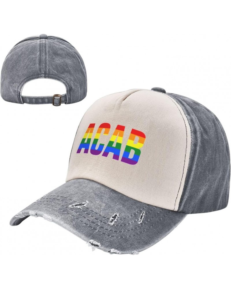 ACAB LGBT Baseball Cap Adult Adjustable Casual Duck Tongue Hat Golf Caps Trucker Hats Gray $14.11 Baseball Caps