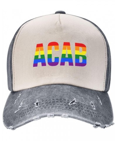 ACAB LGBT Baseball Cap Adult Adjustable Casual Duck Tongue Hat Golf Caps Trucker Hats Gray $14.11 Baseball Caps