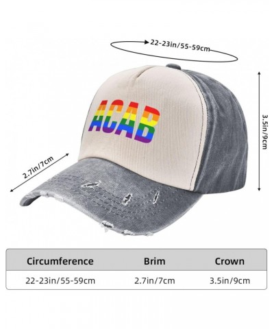 ACAB LGBT Baseball Cap Adult Adjustable Casual Duck Tongue Hat Golf Caps Trucker Hats Gray $14.11 Baseball Caps