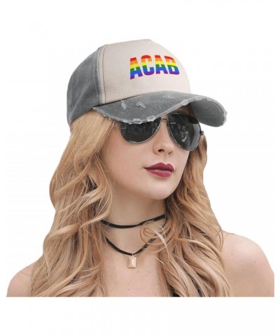 ACAB LGBT Baseball Cap Adult Adjustable Casual Duck Tongue Hat Golf Caps Trucker Hats Gray $14.11 Baseball Caps