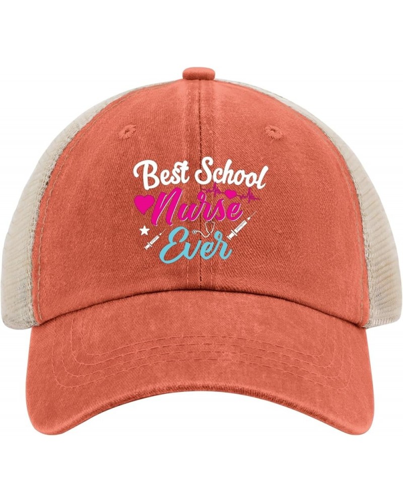 Best School Nurse Ever Golf Hat Army Hat AllBlack Mens Golf Hat Gifts for Mom Workout Hat Saffron02 $10.69 Cowboy Hats