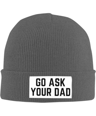 Go Ask Your Dad Hat Father Dad Gifts Knit Hats Soft Warm Ski Cap Men Women Winter Beanie Hat Deep Heather $12.31 Skullies & B...