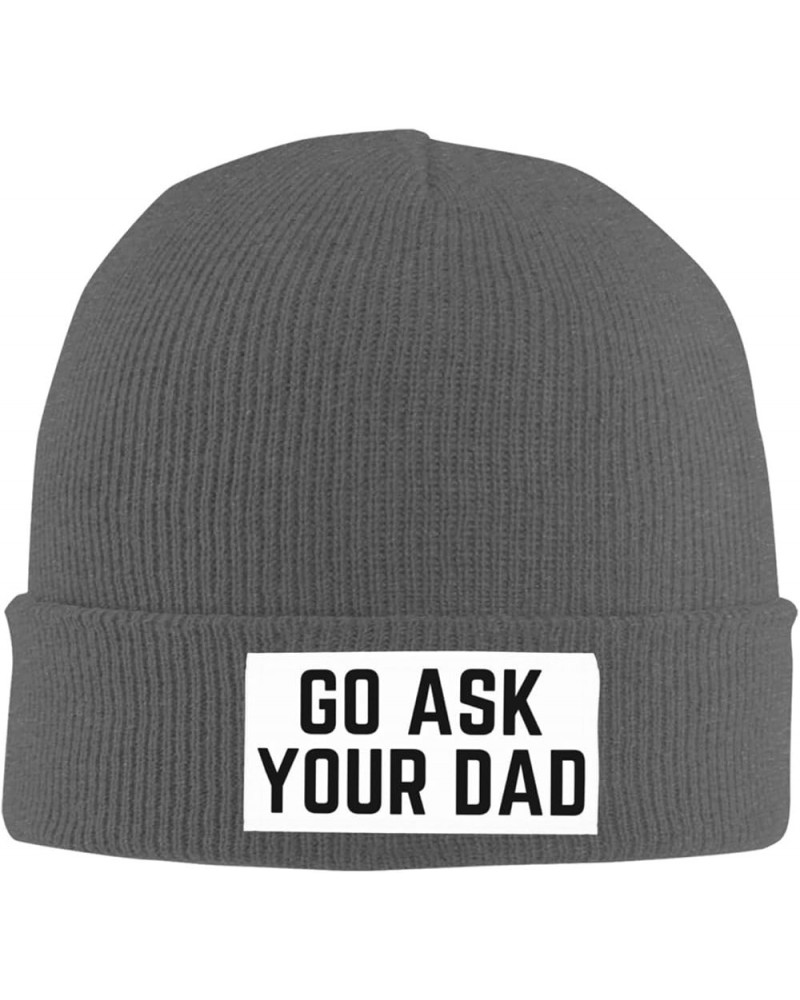 Go Ask Your Dad Hat Father Dad Gifts Knit Hats Soft Warm Ski Cap Men Women Winter Beanie Hat Deep Heather $12.31 Skullies & B...