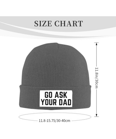 Go Ask Your Dad Hat Father Dad Gifts Knit Hats Soft Warm Ski Cap Men Women Winter Beanie Hat Deep Heather $12.31 Skullies & B...