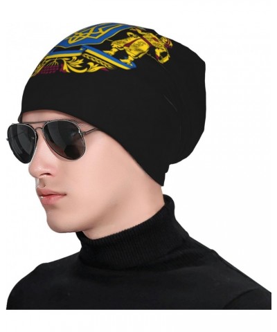 Coat of Arms Ukraine Beanie Hat Slouchy Warm Soft Skull Caps Knit Hat for Men Women Black $10.76 Skullies & Beanies