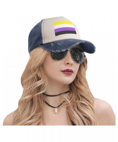 Non-Binary Pride Flag Upgrade Your Style with Funny Adjustable Cotton Baseball Caps for Men and Women Navy Blue $19.80 Baseba...