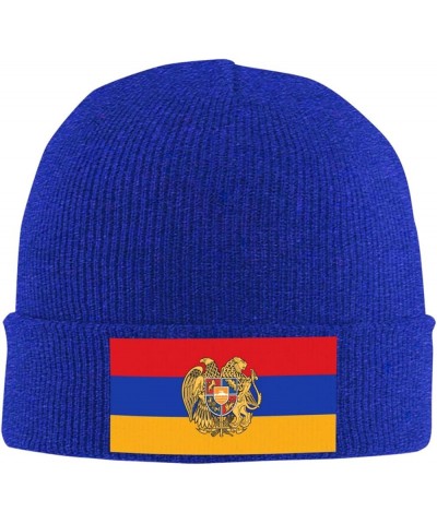 Armenian Coat of Arms Knit Hats Winter Warm Chunky Beanie Hat for Men Women Blue $11.00 Skullies & Beanies