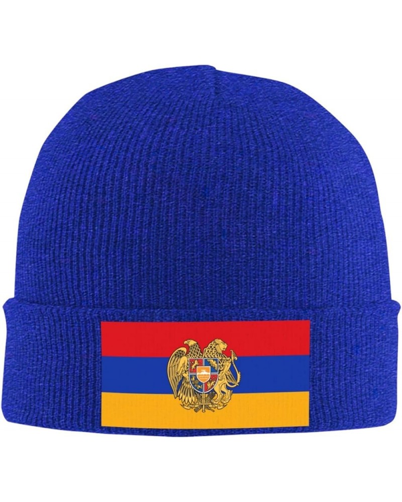 Armenian Coat of Arms Knit Hats Winter Warm Chunky Beanie Hat for Men Women Blue $11.00 Skullies & Beanies