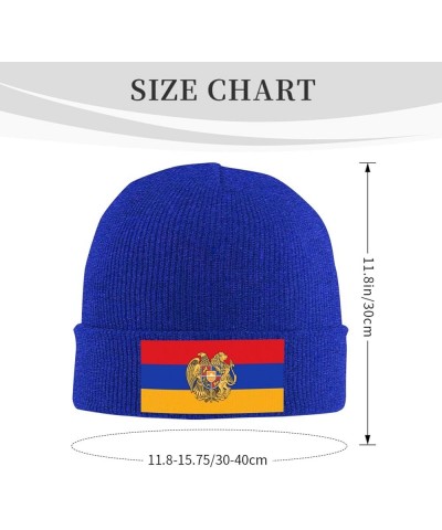 Armenian Coat of Arms Knit Hats Winter Warm Chunky Beanie Hat for Men Women Blue $11.00 Skullies & Beanies