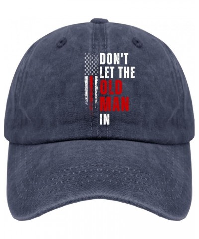 Don't Let The Old Man in Baseball Cap Custom Hats Pigment Black Womens Sun Hat Gifts for Girlfriends Baseball Hats Navy Blue ...