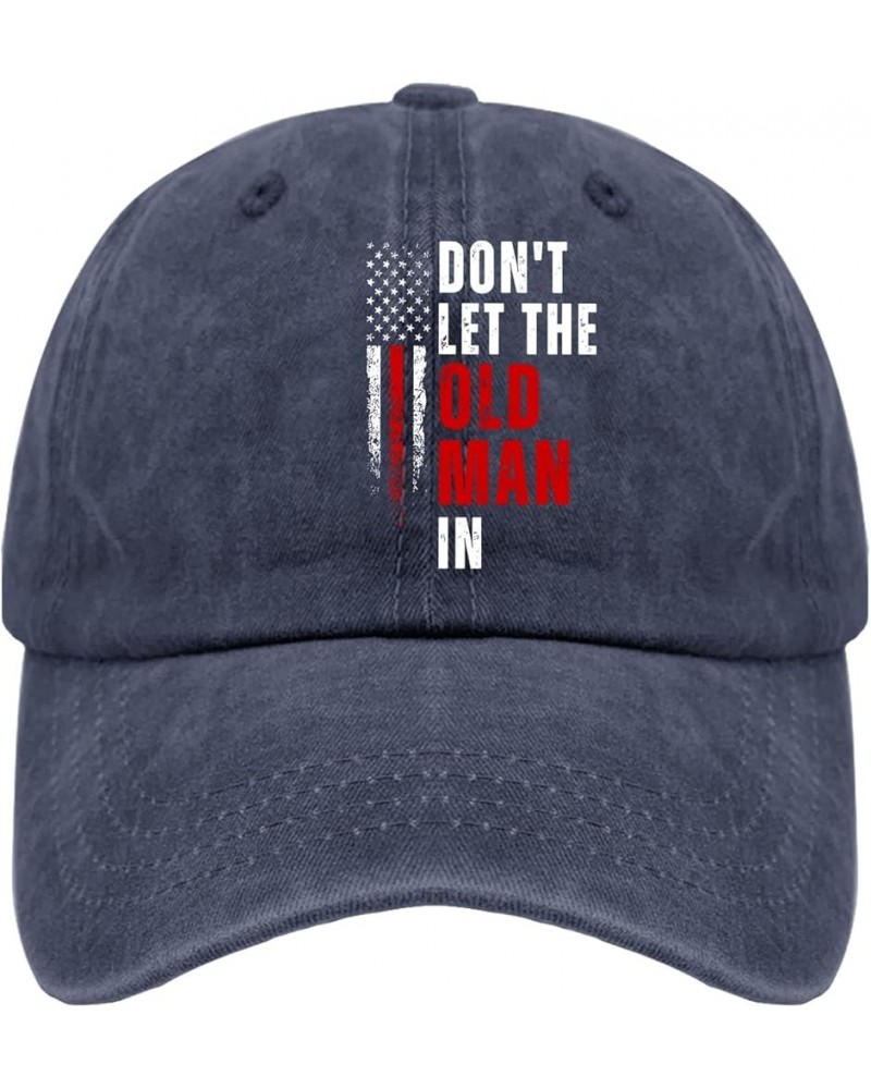 Don't Let The Old Man in Baseball Cap Custom Hats Pigment Black Womens Sun Hat Gifts for Girlfriends Baseball Hats Navy Blue ...