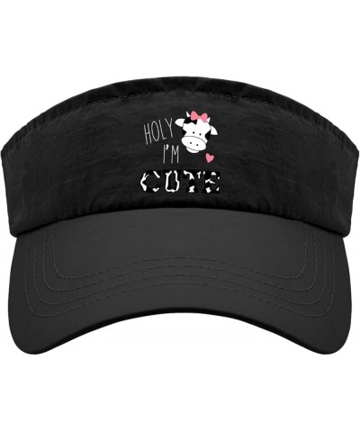 Visor holy Cow i AM Cute Hat, Visor Hats for Adult Sun Visor Hat Cute Visor Hat Allblack $13.36 Visors