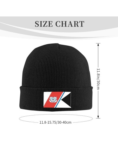 Guidon of The United States Coast Guard Beanie Hat for Men Women Soft Cozy Skull Cap Winter Warm Knit Hats Black $10.24 Skull...