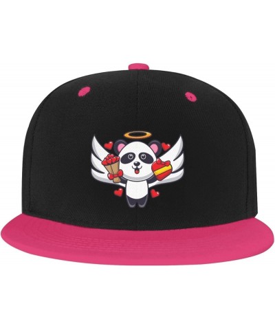 The Little Panda with Wings Baseball Cap for Men Women Snapback Hat Adjustable Flat Bill Hats Pink $14.58 Baseball Caps