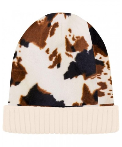 Watercolor Leopard Pattern Allover Print Adults Women Men Unisex Winter Beanie Hat Beanie Knit Hat Funny Animal Fur Black Bro...