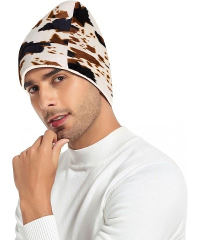 Watercolor Leopard Pattern Allover Print Adults Women Men Unisex Winter Beanie Hat Beanie Knit Hat Funny Animal Fur Black Bro...