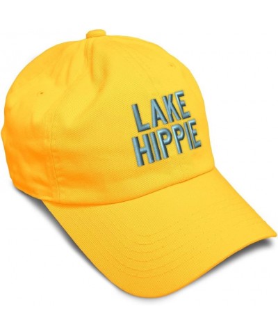 Soft Baseball Cap Lake Hippie Cotton Dad Hats for Men & Women Golden Yellow $16.81 Baseball Caps