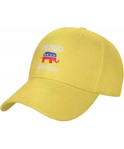 Proud Republican Hat Elephant Pro Trump 2024 Red Vote Hat for Men Women Sports Baseball Cap Dad Trucker Hat Yellow $11.64 Bas...