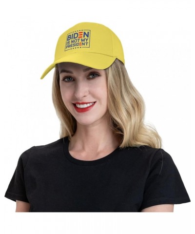 Not My President Biden - Pro Trump 2020 Political Baseball Cap Women Dad Hat Men Sun Hat Trucker Hat Black Yellow $9.29 Baseb...