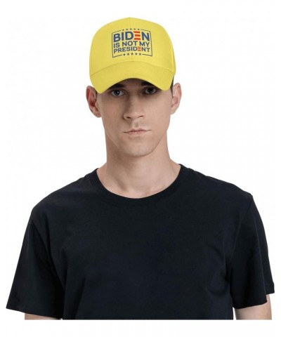 Not My President Biden - Pro Trump 2020 Political Baseball Cap Women Dad Hat Men Sun Hat Trucker Hat Black Yellow $9.29 Baseb...