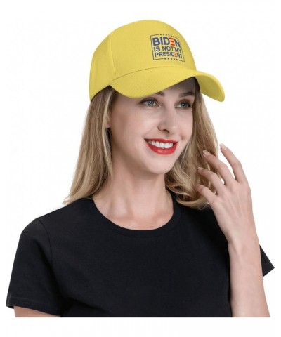 Not My President Biden - Pro Trump 2020 Political Baseball Cap Women Dad Hat Men Sun Hat Trucker Hat Black Yellow $9.29 Baseb...