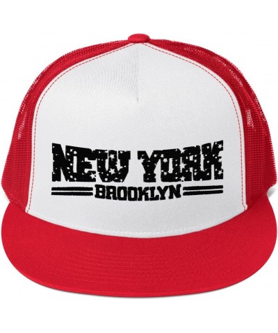 UGLYE® New York Brooklyn Trucker Cap Black Red/ White/ Red $16.23 Baseball Caps