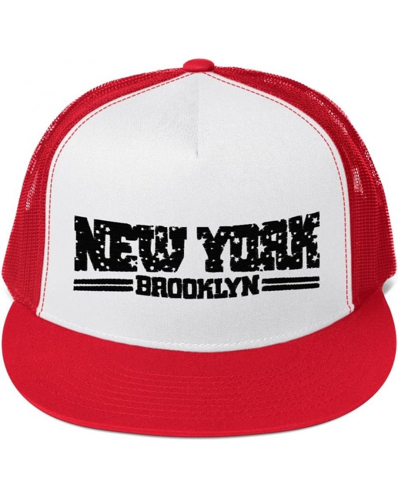 UGLYE® New York Brooklyn Trucker Cap Black Red/ White/ Red $16.23 Baseball Caps