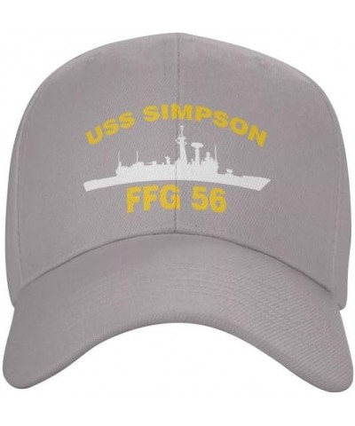 USS Simpson FFG 56 Flag-Baseball Caps-Denim Hats Cowboy Knit hat Fisherman's hat Gray $14.67 Baseball Caps