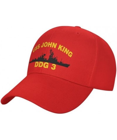 USS John King DDG 3 Flag Denim Hats Baseball Caps Fisherman's hat Knitted hat Red $13.79 Baseball Caps