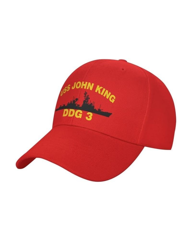 USS John King DDG 3 Flag Denim Hats Baseball Caps Fisherman's hat Knitted hat Red $13.79 Baseball Caps